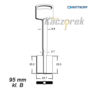 Zasuwowy 037 - Wittkopp 95 mm kl. B - klucz surowy